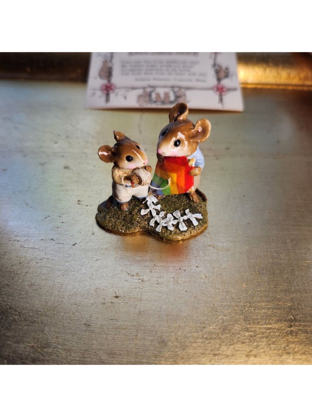 Wee Forest Folk Figurine 1995 William Petersen Handpainted M-207 High FlyerMice